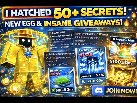 I Hatched OVER 50 SECRETS in the NEW EGG… So I Did INSANE GIVEAWAYS 😱🔥| Roblox Tap Simulator