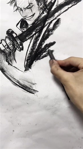 12K views · 137 reactions | Sketching Zoro with a simple charcoal Roronoa Zoro is a popular character from the anime "#OnePiece." This blogger skillfully captured the essence of the anime character using just a #charcoal pencil, being remarkably true to life. #anime #Zoro (cr: douyin HFMSKC) | T-Time HK | Facebook