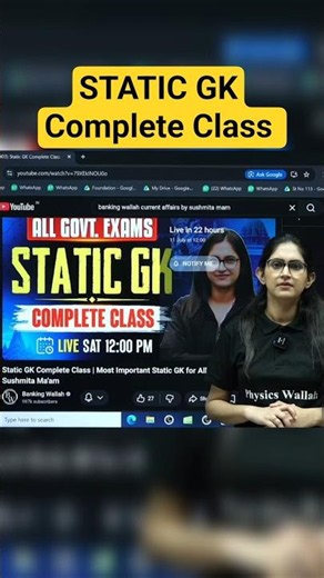 Static GK Complete Class 🔥 | Most Important for All Govt Exams | Sushmita Ma'am #shorts #ytshorts
