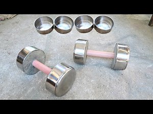 How To Make Homemade Concrete Dumbbell - DIY Cement Dumbbell