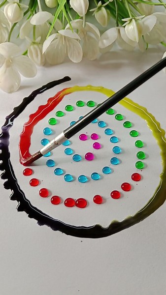 Colour drops mixing Rangoli| #funny #art #drawing #colour