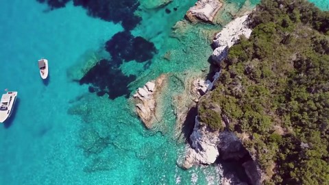 Antipaxos: Drone Flight Over Greek Island With Stunning Beaches