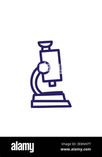 blinking radial lines animation of microscope and slide symbol icon Stock Video Footage - Alamy