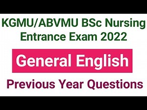 BSc Nursing Entrance Exam General English Previous Year Questions