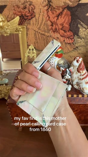Mother of Pearl calling card case from 1860 😻 #victorian #crystal #antique #vintagevibes #fypageシ
