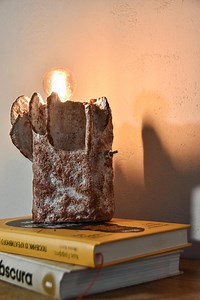 Unique Table Decor | Modern Papier-mâché Lamp | Artistic Ambient Light - Etsy