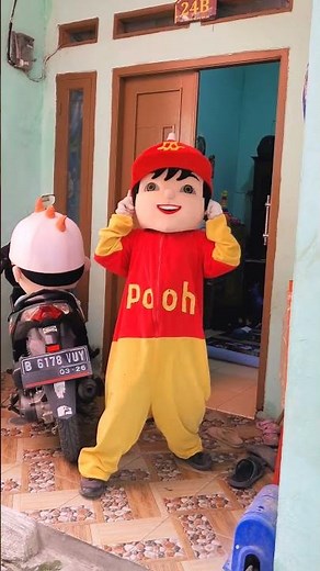 badut the pooh menemukan kepala badut boboiboy #badutlucu #shorts