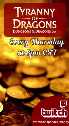 🎲 Roll for adventure! Join me LIVE on Twitch for epic D&D campaigns party shenanigans! 🐉 seasoned adventurer or new to TTRPGs vibe with us! 🔴 Streaming [Mon Tues & Thurs at 8 PM CST Sun 5 PM CST]. Follow: https://www.twitch.tv/sparkles_mandy #DnD #Twitch #TTRPG
