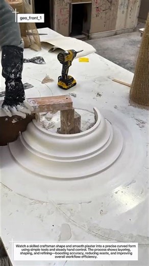 Satisfying Plaster Smoothing Process – Perfect Curve Finish by Hand!