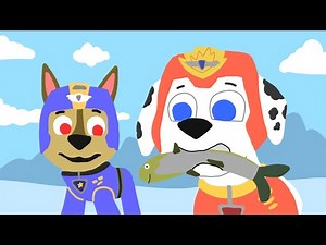 Paw Patrol Marshall and Chase Go Fish Nick Doodles