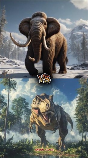 Ultimate Prehistoric Showdown! 🦣 vs 🦖 vs 🐅 | Epic Battle in 4K🔥#shorts