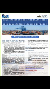 23K views · 111 reactions | Summit Alliance Port Limited (SAPL) Job Circular Post: Management Trainee Officer Application Deadline: 26/11/2025 #jobcircular #job #jobalert #jobs #jobseekers #jobopportunity #jobfair #JobFair2025 #bdjobcircular #bdjobs #jobcircular #jobvacancy2025 #jobvacancy #jobsearch #jobcircular2025 #JobVacancies2025 #JobAlert2025 #jobopportunities #jobopening #jobvacancies #jobforyou #Bangladesh #allfollower | Daily Notice Publish | Facebook