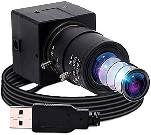 USB Camera 8MP Webcam Full HD 2448P Optics Zoom Camera with 2.8-12mm Wide Angle Varifocal Lens Web Cam,UVC USB Webcam for Mac/Windows/Linux/Raspberry Pi