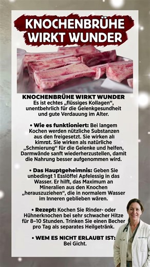 Knochenbrühe wirkt Wunder: Echtes flüssiges Kollagen! 🩺🥣