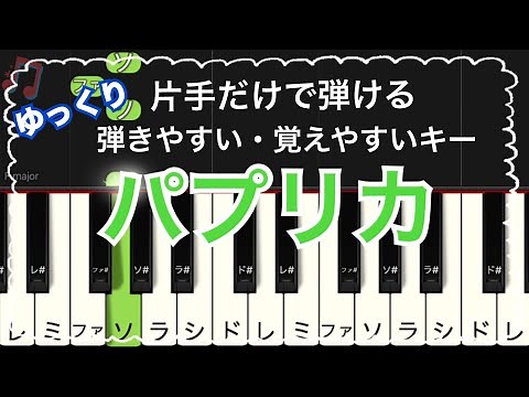 パプリカ Foorin 米津玄師 / ピアノ ・片手だけで弾ける・ 初心者・簡単 ドレミ付き・弾きやすい・覚えやすいキー