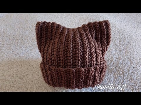 GORRO CON OREJAS A CROCHET PASO A PASO #Crochet #JuanitaSJ