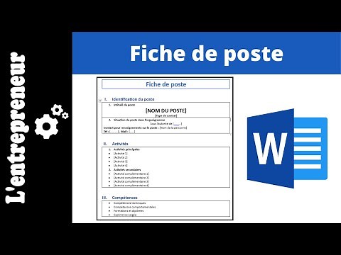 Create a JOB DESCRIPTION in WORD