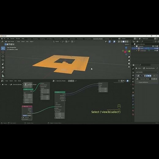Raycasting Geometry Nodes Blender Tutorial | #shorts #youtubeshorts #trending