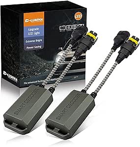 D-Lumina H11 H8 H9 LED Canbus Decoder Anti-Flicker Harness, LED Bulbs Resistor Error Eliminator Decoder, Warning Canceller Resistor