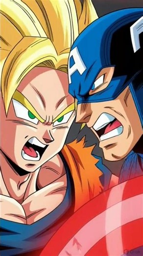 GOKU vs CAPTAIN AMERICA ⚔️ Insane Battle! #animevsmarvel #goku #dragonball #shorts #viral