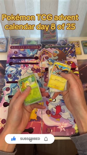 Opening up the Pokémon advent calendar day 8 from 2025