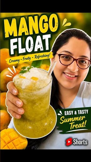 Mango Float Recipe 🥭🥤 | 2-Min Summer Mango Drink with Ice Cream! #shorts #mangofloat #mangorecipe