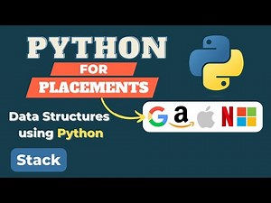 Implement Stack using Python | Data Structures in Python | Python for Placements Course in Hindi