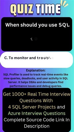 SQL Profiler Interview Questions Mock Test For Practice