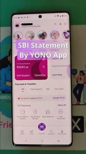 How to take statement of SBI account by Yono App in seconds