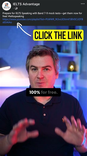 75K views · 1.3K reactions | Prepare for IELTS Speaking with Band 7-9 mock tests—get them now for free! Click here  https://bit.ly/48x444U | IELTS Advantage | Facebook