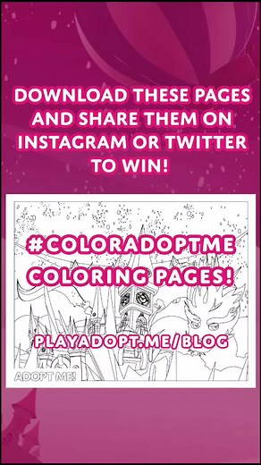 Are you stuck inside with nothing to do? Well, we have a coloring challenge for you, and every Friday for the rest of January! 🥰 #robloxadoptme