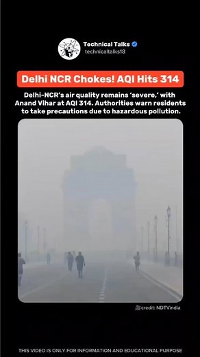 Delhi Air Quality Hits Hazardous Level: AQI 314! | Pollution Alert #shorts #inspiration