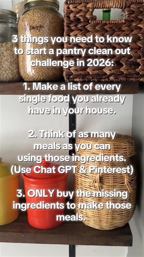 Let’s start a pantry challenge in 2026! I do it once a year every year to empty out my fridge, freezer and pantry after a heavy spending season and it’s glorious! #2026goals #fyp #fridgecleanout #freezercleanout #pantrycleanout
