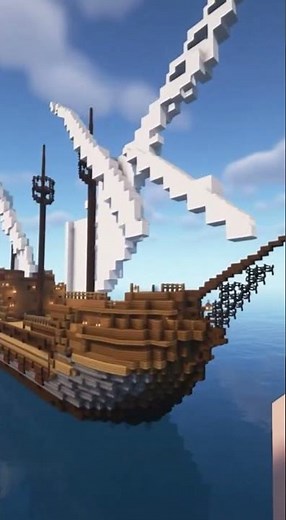 Finished My Epic Minecraft Pirate Ship Build! 🏴‍☠️⛵ #shorts #minecraft