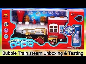 Bubble Toy Train Battery Operated Bump & go steam Train Engine with Sound and Light
