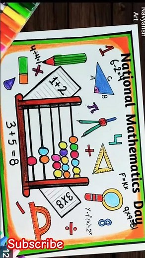 Top 6 poster making ideas on National Mathematics Day/ Mathematics Day drawings #art #shorts #poster