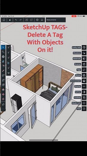 How to Delete a Tag with Objects in SketchUp #shorts #sketchup #ipad #sketchuptutorial