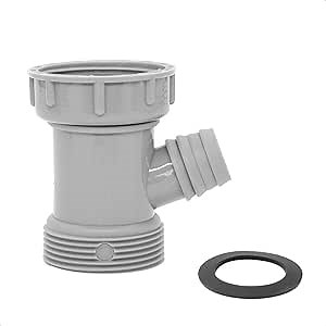Kitchen Sink Drain Pipe Adapter Wye, Y-Shaped Strainer Connector Waste Outlet Male Female Thread Fitting with Dishwasher Input