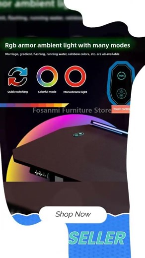 Gaming Desk with Light Large Tabletop Stable High Quality Home Room Computer Desk Gamer Electric ...