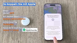 NOVOO Air Tag Schlüsselfinder Smart Tracker Kompatibel mit Apple Wo ist? APP(iOS) oder Google,Mein Gerät Finden”APP(Android) Bluetooth KeyFinder Austauschbarer Akku für Gepäck,Taschen,Koffer-4er Pack