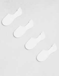 Pieces 4 pack footsie invisible socks in white | ASOS