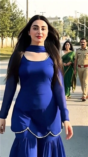 Elegant Blue Outfit 💙 Street Style Fashion Walk UK Fashion Vibes #Shorts #youtubeshorts #viralvideo