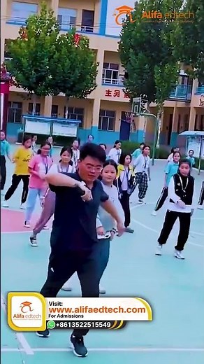 School Principal Leads Morning Exercise Dance With Students | Inspiring School Life
