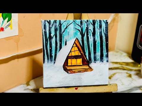 Winter 🥶 scenery painting #viral #painting 