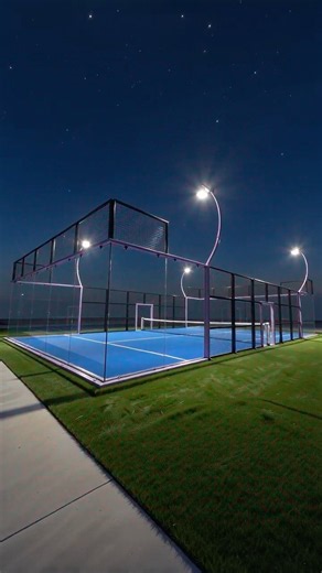 Professional padel court installation.