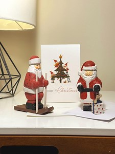 Hand Carved Wooden Santa Claus Figurine, Christmas Decor, Handmade Wood Carving, Santa Gift, Two Styles Available - Etsy