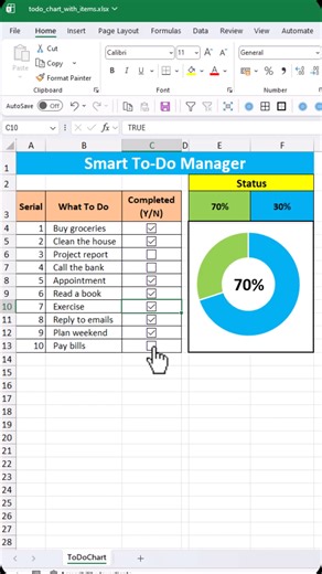 Excel To Do List With Progress Tracker
