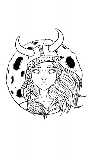 inking a portrait (and cell shading) #art #portrait #procreate #digitalart #viking #drawing #girl