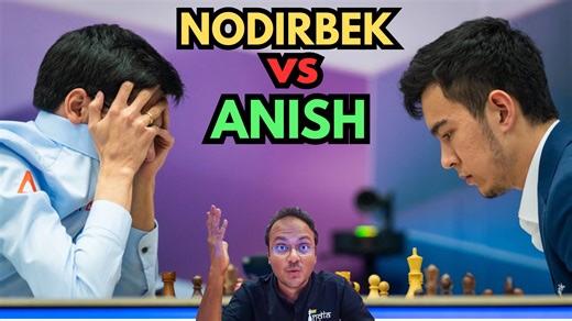 Nodirbek Abdusattorov is leading the Tata Steel Masters with a score of 5.5/7. He takes on Anish Giri in this one. The Dutch no.1 isn't particularly having a great tournament. He is on 3.0/7. Check out this game where Nodirbek repeats a line that was once upon a time played by Carlsen against Anish Giri. A beautiful positional struggle interlaced with exquisite tactics. Commentary by IM Sagar Shah. Video: ChessBase India Edited by Ravindra Potawad #Chess #ChessBaseIndia #AnishGiri #nodirbekabdus