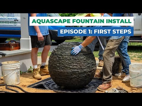 How We Install a Backyard Water Feature | Aquascape Stacked Slate Sphere Fountain
